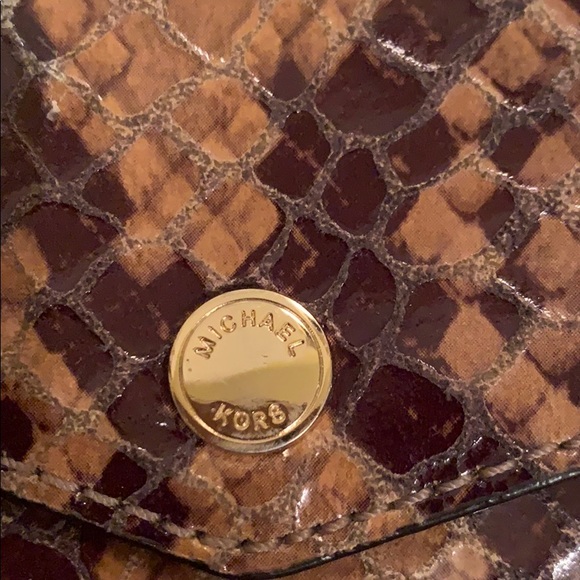 Michael Kors Snake Skin Leather Crossbody Clutch - Picture 2 of 5